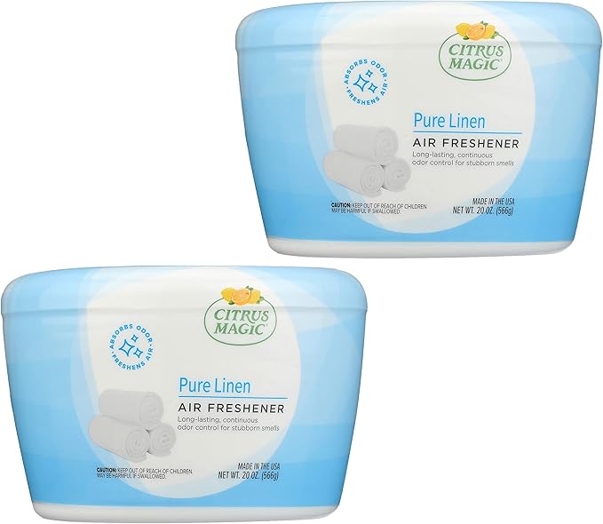 Citrus Magic Odor Absorbing Solid Air Freshener, Pure Linen, 20-Ounce, Pack of 2
