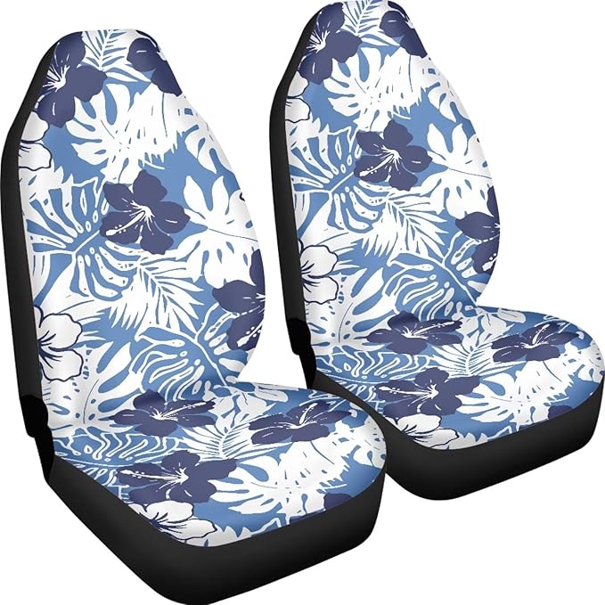 Car Seat Covers 2 Pcs Soft Comfortable Auto Front High Back Seat Protector Covers Automobile Interior Decor Accessories, Universal(Classic Tropical Flowers 59)