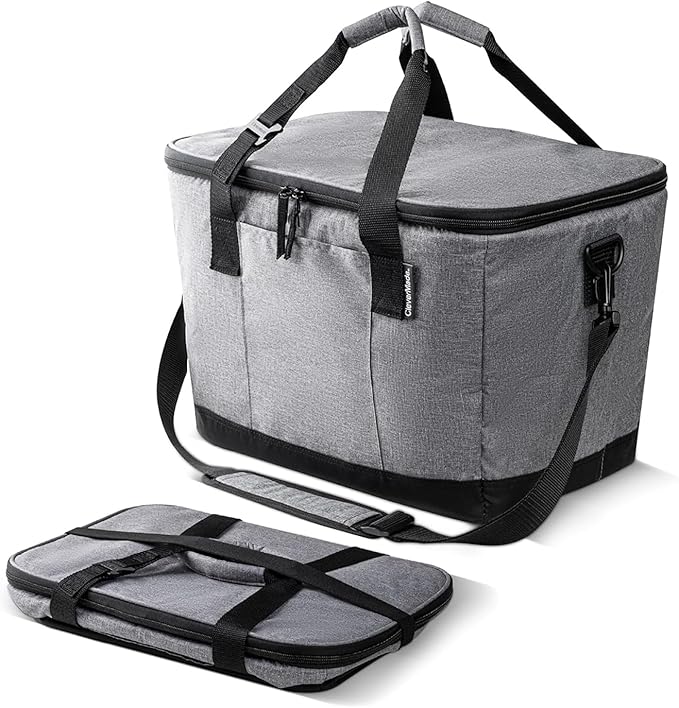 CleverMade Collapsible Insulated Cooler Bag – Leakproof Soft Cooler for Beach, Travel, Car – Bottle Opener