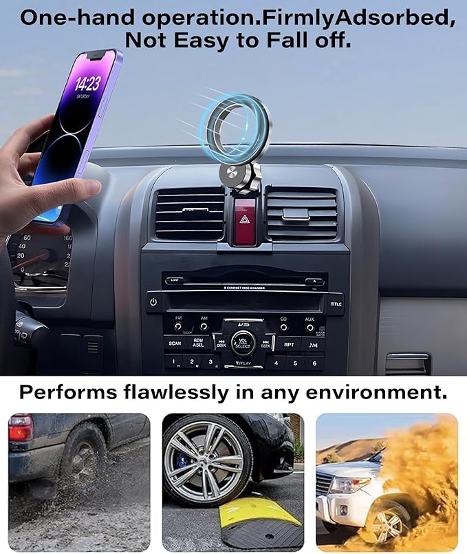 Car Phone Holder for Honda CR-V 2007-2011 CRV Accessories Compatible with MagSafe Hands-Free 360 Degree Rotation Adjustable Cell Phone Mount Does Not Affect Air Vent
