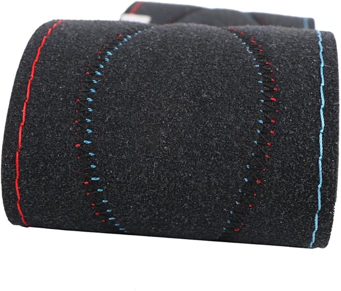 19.6 Inch Artificial Leather Car Steering Wheel Cover with Needles and Thread DIY Hand Sewing Anti-Slip Auto Steering Cover for Volvo Mercedes Actros Etc Black