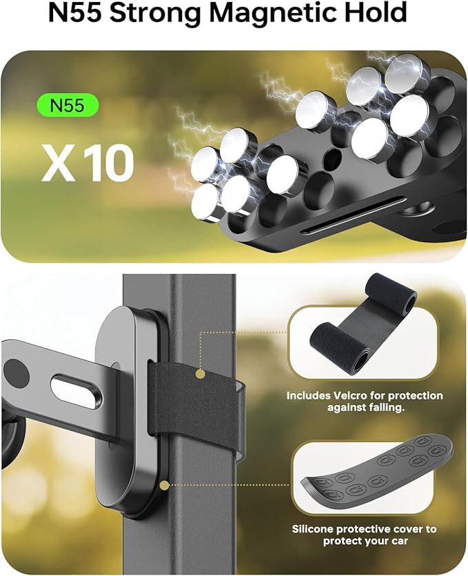 Magnetic Golf Cart Phone Holder Compatible with iPhone 12-17, Golf Accessories for Men, Photography-Friendly T-Shape Design Strong Magnetic Phone Caddy with 360° Adjustable Ball Head, Golf Gifts