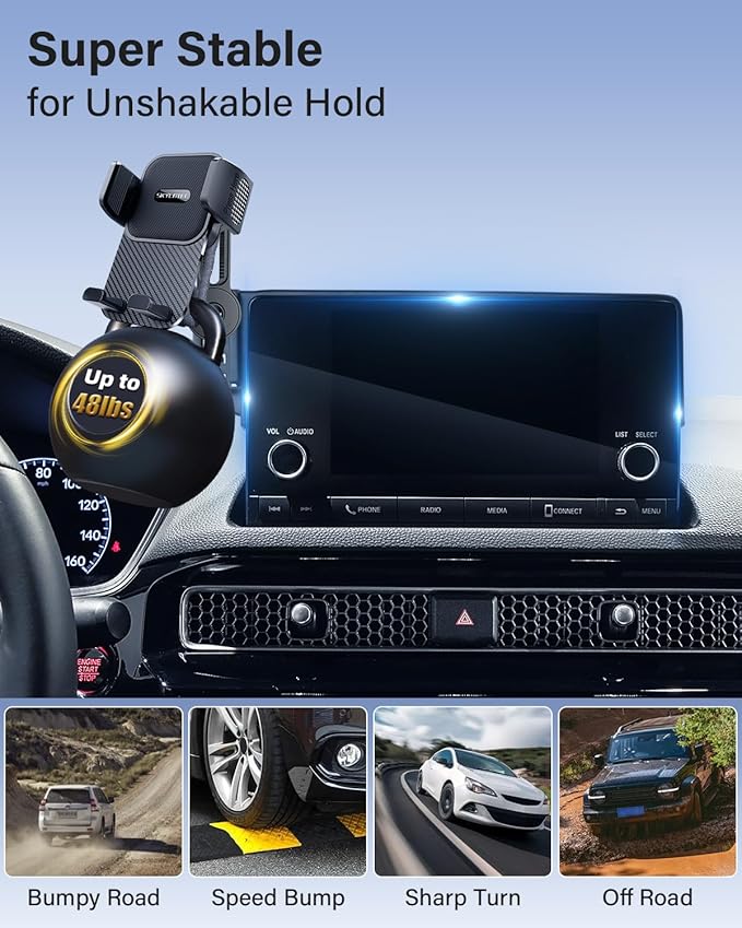 SKYLOTEC Phone Mount for Kia Sportage 2023 2024 2025 Accessories 12.3-Inch Screen Fixed Clip, Automobile Cradles Car Phone Holder, Cell Phone Base Not Block Air Vent