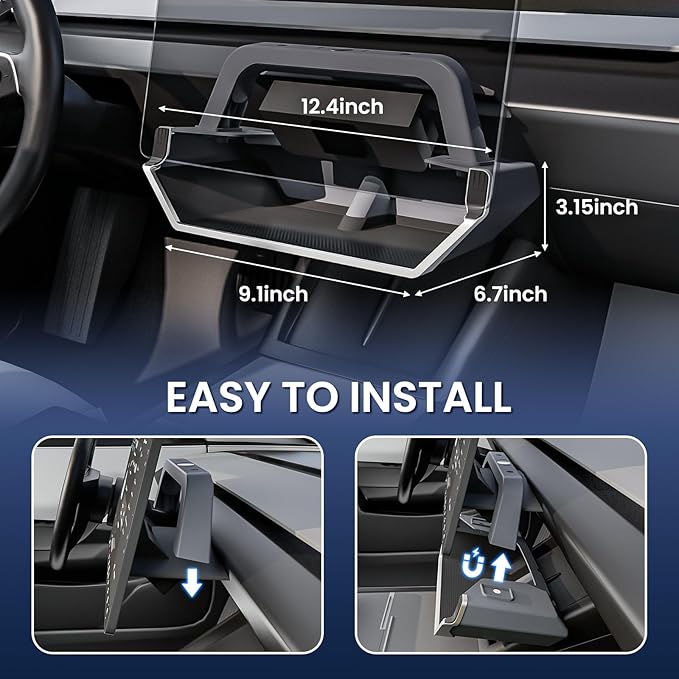 for Model Y Juniper Under Screen Storage Organizer 2025-2026 Upgrade, Model 3 Highland Center Console Organizer Tray 2024-2026 for Tesla Model Y Juniper Accessories, Black