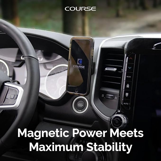 Course Motorsports Direct Fit Magnetic Phone Mount | MagSafe Non Charging Magnetic Head | Compatible with Dodge Ram 1500/2500/3500 (2019+). Not for TRX, Limited, Power Wagon, Laramie Longhorn (2021+)