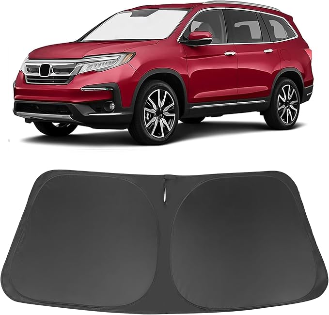 Windshield Sun Shade Custom Fit for 2016-2024 2025 2026 Honda Pilot Accessories Foldable Sunshade Sun Blocker Protect Car from Sun Rays & Heat Damage Keep Car Cooler
