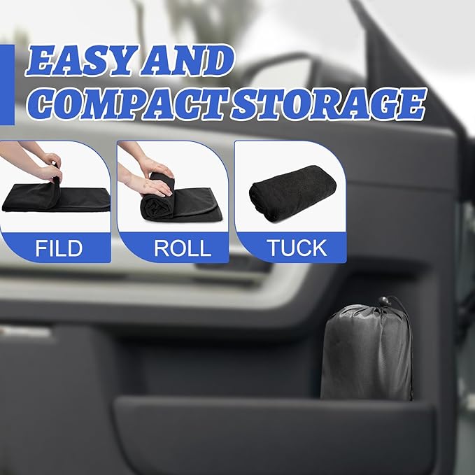 Car Front Seat Cover: Waterproof & sweatproof, fits all cars/SUVs/trucks. Ideal for gym, sports & beach. 3-layer non-slip, easy machine wash. Shields seats from stains & wetness. (Black, 1Pcs)