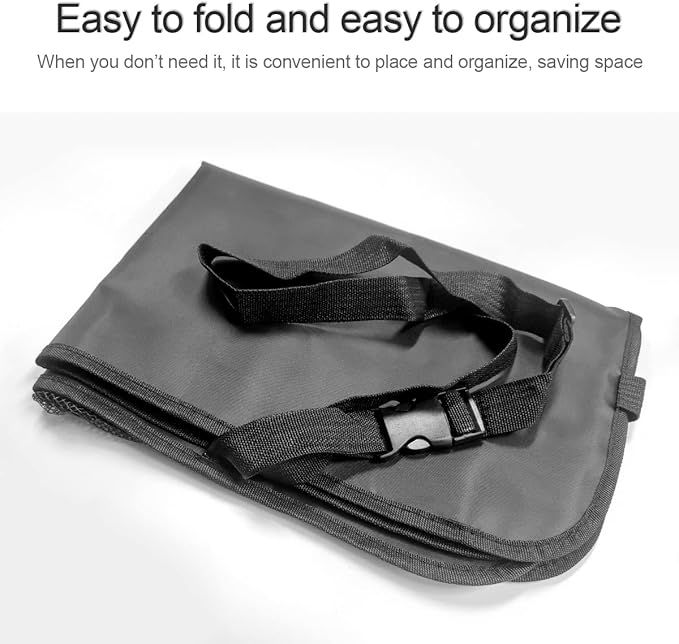 Hanemia Black Oxford Fabric Car Backseat Storage Caddy, 25 x 19 Inches, 9 Compartments, 11 Inch iPad Holder