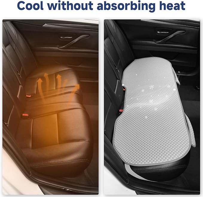 West Llama Car Seat Covers Full Set,Ice Silk Bottom Seat Covers for Cars Include 1 Pair Front Driver Seat Pad Mat and 1 Rear Bench Cover for SUVs,Cars,Sedans(3PC-Gray)