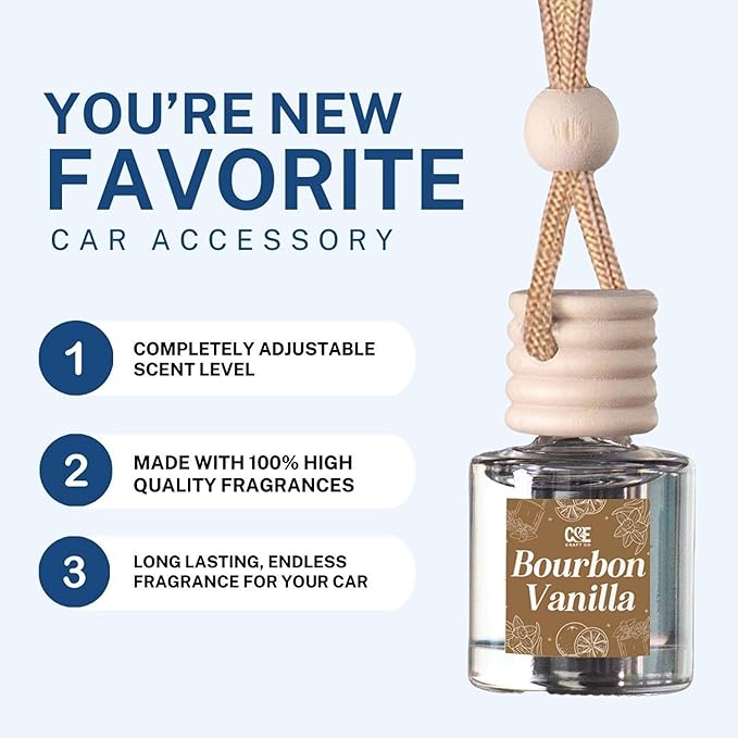 CE Craft Car Air Fresheners - Hanging Car Air Freshener Diffuser - Reusable Bottle with Long Lasting Car Oil Scent - 2 pack, Pistachio + Brazilian Jasmine