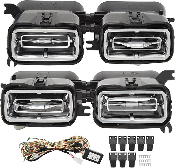 Air Vent Ambient Light, 4 Pcs 64 Color Front LED Turbine Air Vent Ambient Light Kits for GLE GLS‑Class W167 X167 2020 and Up