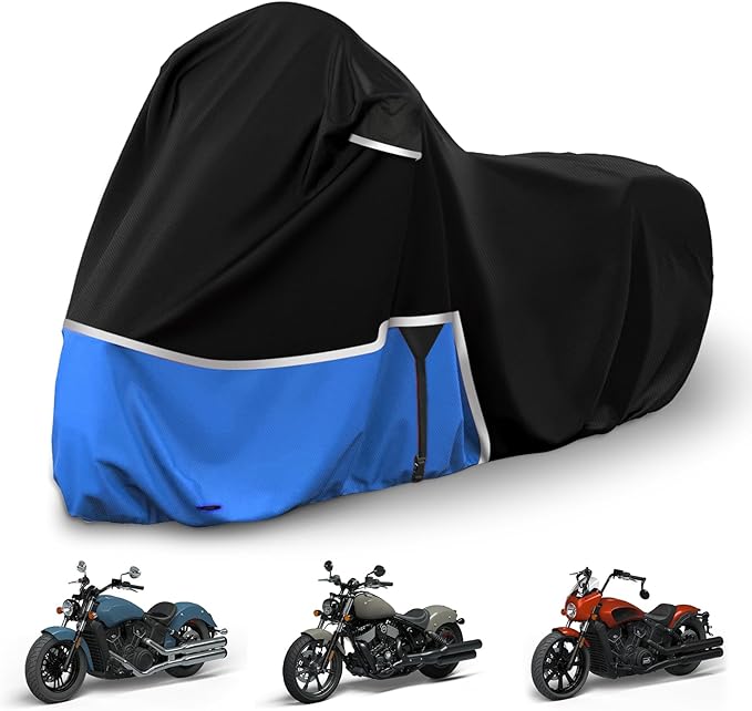 Waterproof Motorcycle Cover Replace for Indian Scout/Scout Bobber/Chief, 420D Oxford Cloth Customized Motorcycle Cover for Snow Rain Dust Protection