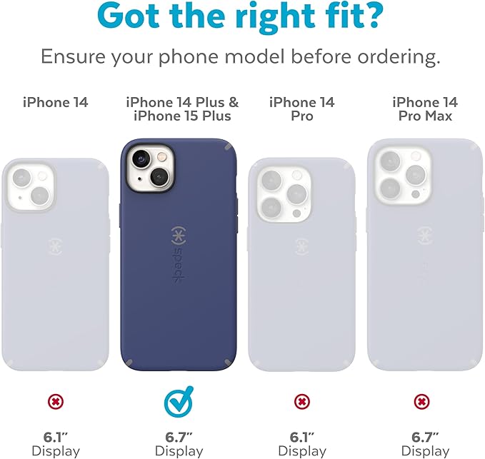 Speck iPhone 14 Plus Case - Drop Protection, Scratch Resistant, Dual Layer Slim Phone Case for 6.7 Inch iPhones 14 Plus - Built for MagSafe - Presidio2 Grip - Digital Pink/Blossom Pink/White