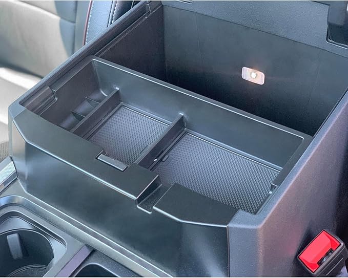 PIMCAR Center Console Organizer for 2023 2024 2025 2026 Ford F250 F350 F450 F550 Super Duty | Custom Fit Insert Compatible with Factory Tray (Fits Bucket Seats) - One Tray