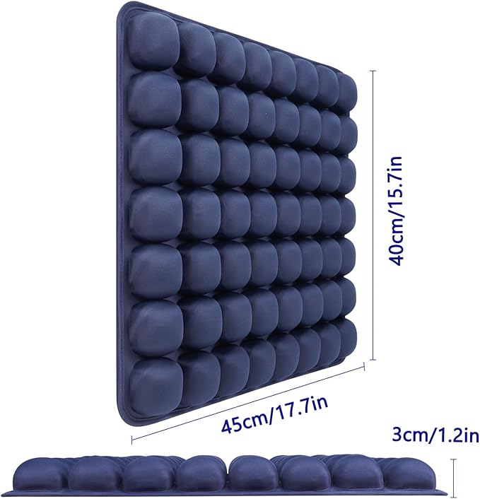 SUNFICON Air Seat Cushion Inflatable Seat Cushion Portable Car Seat Office Chair Wheelchair Pad Anti Bedsore Orthopedics Pain Pressure Relief Cushion Camping Seat Mat w Pump 18 ''x 16'' x1'' Blue