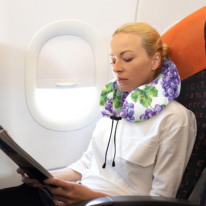 Purple Grape Portable U-Shape car Pillow Travel kit Sleep Neck Cushion
