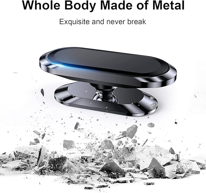 【2-Pack】 Magnetic Phone Holder for car, [ Super Strong Magnet][ with 4 Metal Plate ] iPhone Magnetic CarMount for Cell Phone, [ 360° Rotation ] Universal Dashboard Adhesive Car Magnetic Phone Mount
