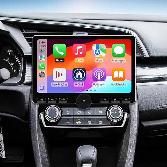2+32G Android 14 Double Din Car Stereo for Honda Civic 2016-2020 with 10.1 Inch Touchscreen Radio Built-in Wireless Carplay/Android Auto/GPS/Bluetooth/FM/AUX-in/Steering Wheel Controls/Backup Camera