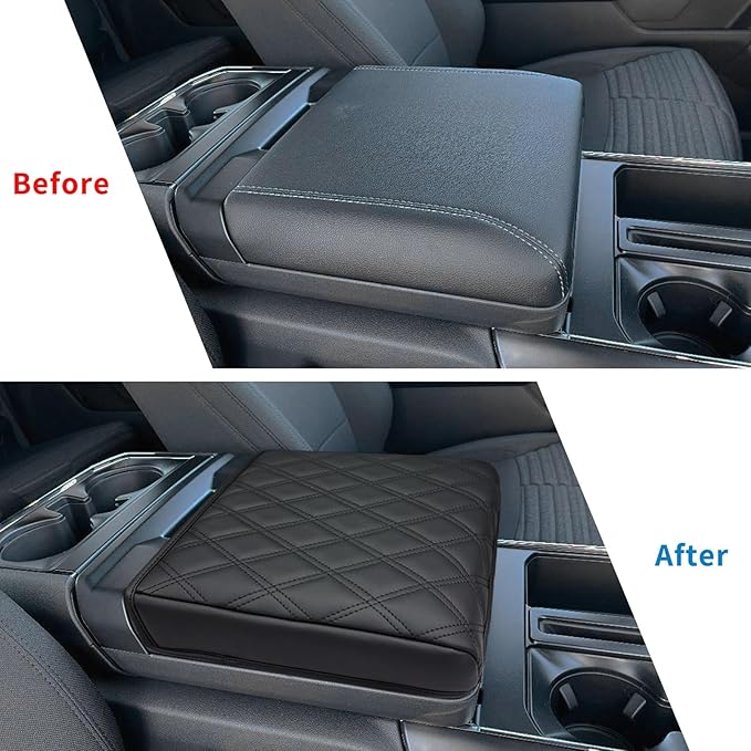Xaido Center Console Cover for 2021-2025 2026 Ford F150 & 2022-2025 2026 F150 Lightning Work Surface Console Accessories, Leather Armrest Protector Pad (Only fit for Work Surface Console)