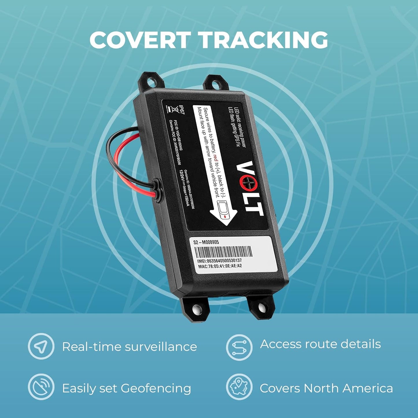 Brickhouse GPS Tracker for Vehicles - Livewire Volt 4G LTE Wired Car Tracker with GPS Tracking & Mapping - Enhance Security with Real-Time 24/7 Surveillance - Easy Installation - Subscription Required