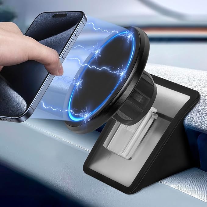 Model Y Phone Holder Compatible with Tesla Model 3 Highland 2024 2025 Accessories,for Tesla Model Y Juniper 2025 2026,Magnetic Car Phone Mount Compatible with MagSafe