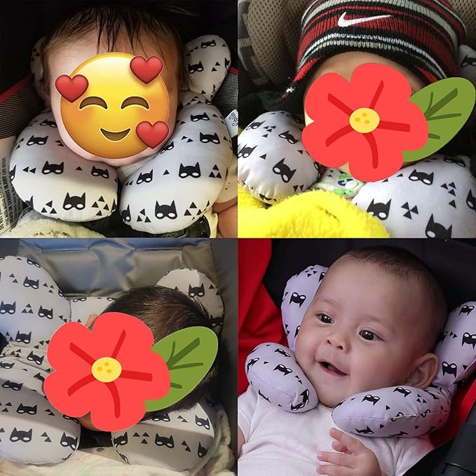 Baby Travel Pillow - Infant Head and Neck Support Pillow Baby Neck Pillow for Car Seat,Pushchair(Grey)