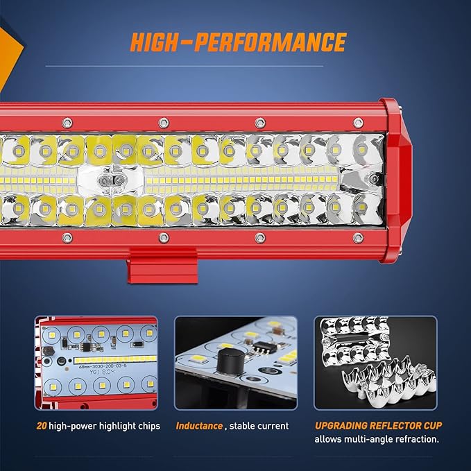 Nilight LED Bar 12 Inch Triple Row Spot Flood Combo s with Wiring Harness Kit for Fog Driving Work on Off-Road Truck SUV ATV UTV