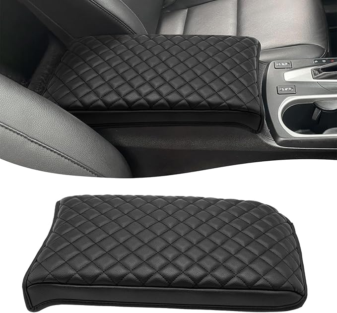 KBH Center Console Armrest Cover for Acura RDX 2013 2014 2015 2016 2017 2018, Middle Console Lid Protector Cushion Pad Accessories, Vinyl Leather, Anti-Scratch, Black