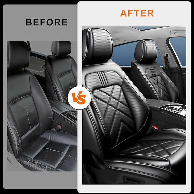CX-70 Car Seat Covers Custom Fit for Mazda CX-70 2025-2026, Full Coverage Premium Leather Waterproof Breathable Seat Covers, Automotive Seat Protectors, Airbag Compatible(2 Front Seats, Black)