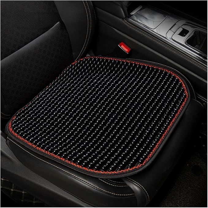Car Seat Chair Back Cushion for Tesla Model 3 EV Sedan 2025, Wooden Beads Ventilate Mesh Lumbar Brace Strong Durable Relieve Fatigue Summer Interior Accessories,C-Seat pad