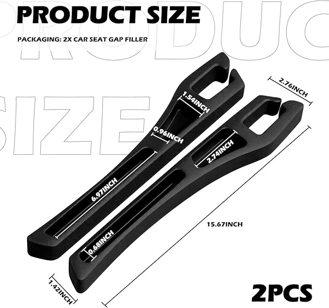 2PCS Car Seat Gap Filler Organizer,Multi-Purpose Car Seat Gap Fillers with Seats Belt Holes & Phone Holder,Universal Console Catcher Between Seats Cars Interior Accessories