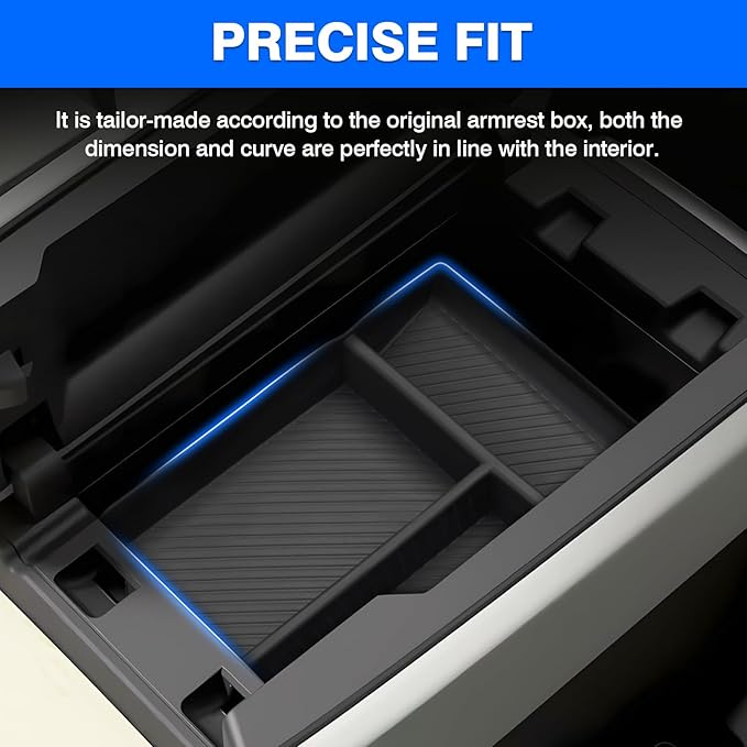 Autorder Center Console Organizer for 2024-2026 Mazda CX-90 CX90 CX-70 CX70 Accessories Armrest Storage Box Secondary Insert Tray with Anti-Slip Mat