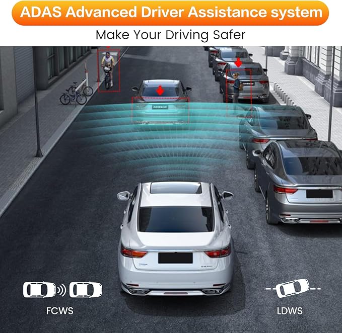Inefala USB Car DVR Camera Video Recorder, Loop Recording ADAS, Dash Cam, with 32GB SD Card 24H Parking Mode Driving Recorder LDWS FCWS Dash Cam for Android Radio Stereo GPS DVD, Night Vision Full HD