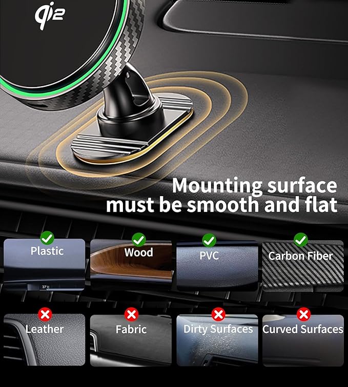 for Magsafe Car Mount Charger 2026 New [Qi2 Certified-15W], 360° Rotatation [Dash & Vent] Wireless Car Charger, for iPhone 17 16 15 14 13 12 Series, for Magnetic iPhone Car Accessories, Black