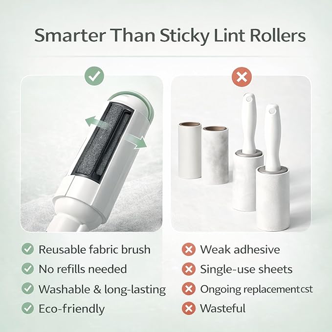 Pet Hair Remover Roller- Pet Hair Removal Tool with Strong Grip for Effortless Cleaning- Pet Hair Roller Lifts Fur from Clothes, Furniture & Car- Keep Your Home Fur-Free with Easy Cat Hair Lint Roller