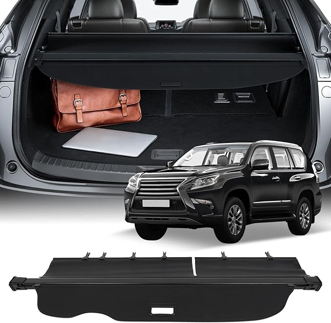 SCITOO Cargo Cover 2010-2022 for Lexus GX460 4.6L Upgraded Retractable Rear Trunk Cover with Aluminum PVC&Plastic