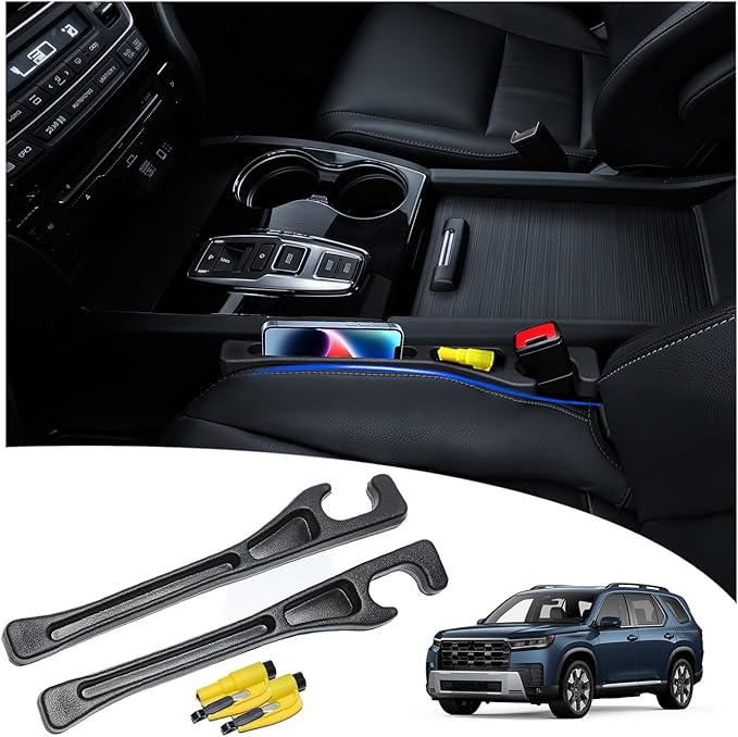 【Compatible with Honda Pilot】 Seat Gap Filler,No Drop Seat Guard Compatible with Honda Pilot,Drop Seat Guards for Cars(2Pcs),Emergency Keychain Car Escape Tool(2Pcs)