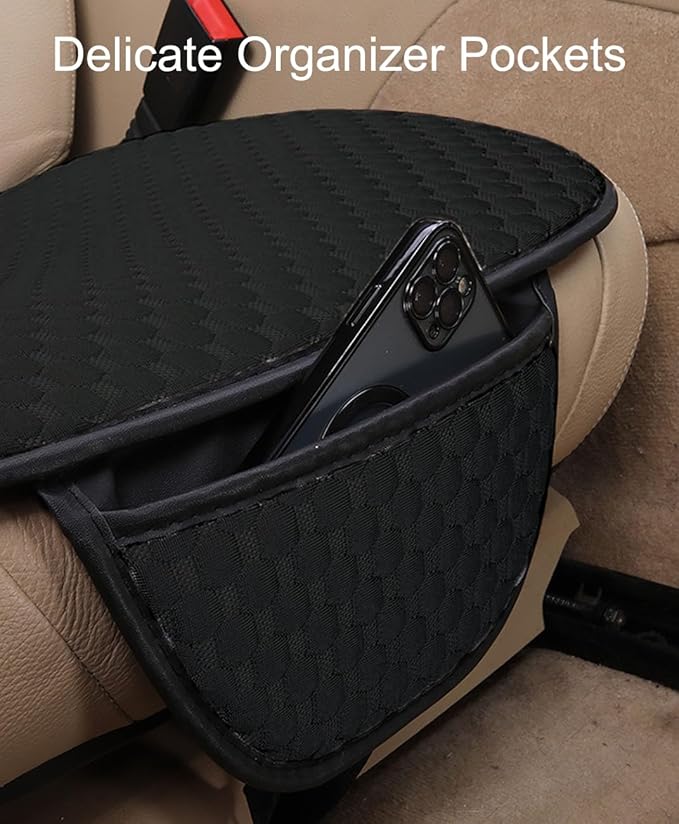 acdiac Universal Ice Silk Car Seat Cover Summer Auto Cool Cushion Breathable Cozy Non-Slip Car Seat Pads 3pcs/Sets (Black)
