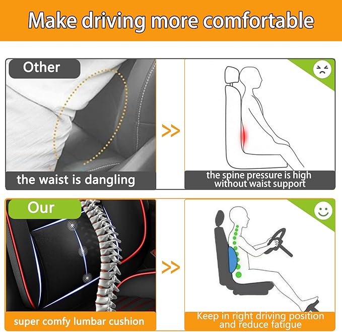 Car Seat Covers Fit for Kia Sorento 2007-2023 2024 2025 Front Set Leather Seat Covers Set with Lumbar Support Premium Automotive Cushion Protector(2 Seat, Black&Red)