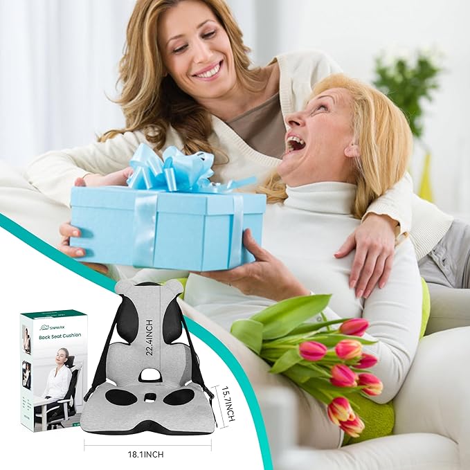 Memory Foam Lumbar Support Pillow, Car Seat Cushion, Office Chair Cushion, One Piece Chair Pad, Improve Posture, Sciatica, Hip & Back Coccyx Tailbone Pain