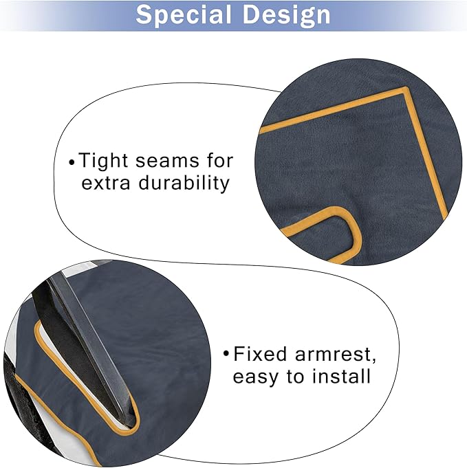 Golf Cart Seat Covers, Breathable Golf Cart Seat Towel Blanket, Keeps Seats Dry & Comfortable in All Weather, Universal 51"x30" for EZGO, Yamaha, Club Car and More 2/4-seats Cart, Dark Gray