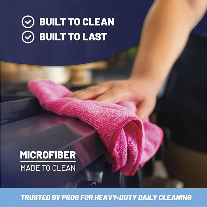 12" x 12" MW Pro Multi-Surface Microfiber Cleaning Cloths | Gray - 48 Pack | Premium Microfiber Towels for Cleaning Glass, Kitchens, Bathrooms, Automotive, Supplies & Products