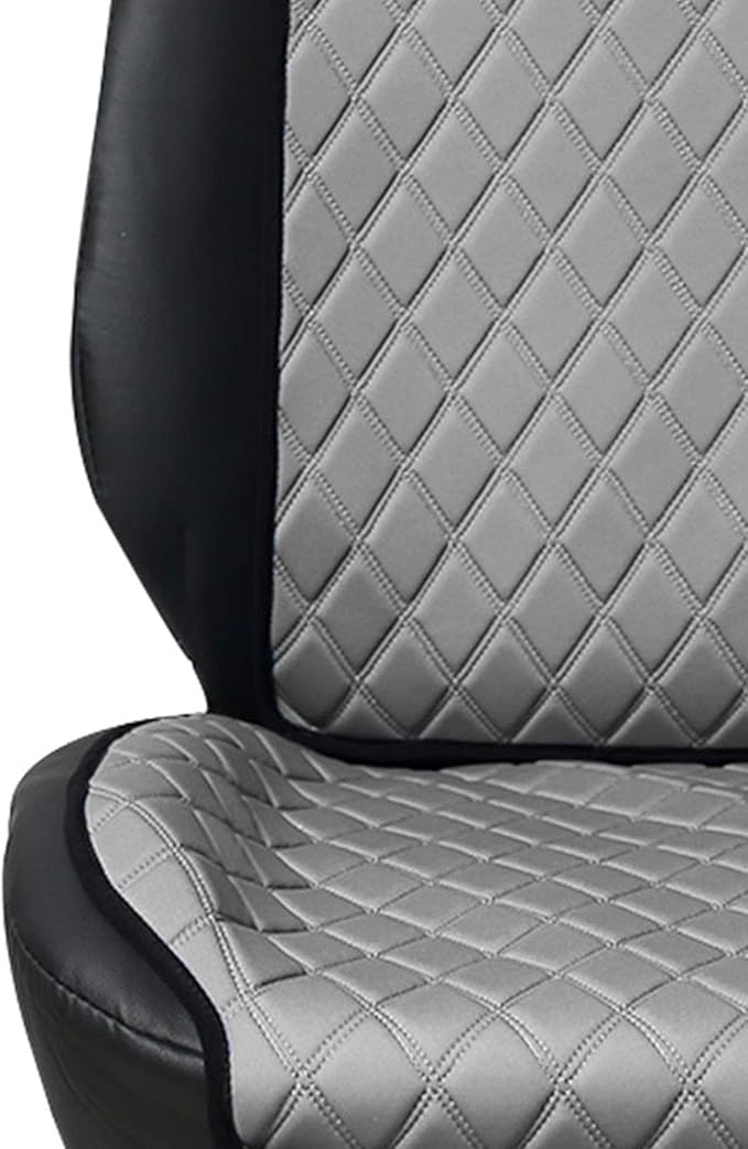 FH Group Car Seat Cushion – Neosupreme Single Front Seat Cover with Front Pockets, Airbag Compatible, Universal Fit Car Seat Cushion for Driver or Passenger Seat, SUV, Truck, Sedan & Van – Gray