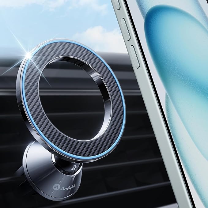 andobil for MagSafe Car Mount [Strongest Magnet, 1S Install] Magnetic Phone Holder for Car Vent 360 Adjustable Compact Magnetic Car Phone Holder Mount for iPhone 17 Pro Max 16 15 14 13 12 Plus Mini