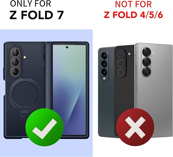 MOBOSI for Z Fold 7 Case with Rotatable Ring Stand & Privacy Screen Protector, Compatible with Magsafe, 18FT MIL-Grade Protection, Magnetic Shockproof Slim Case for Samsung Galaxy Z Fold7, Matte Black