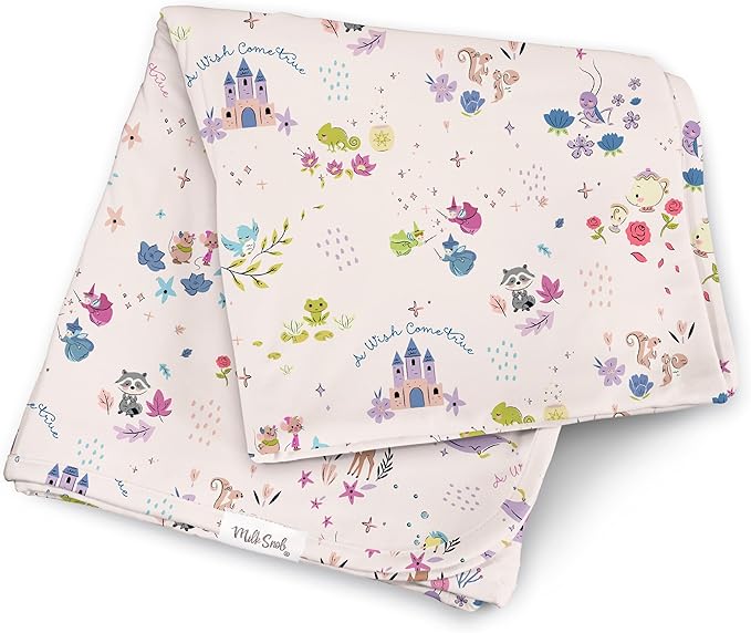 Milk Snob Disney A Wish Come True Baby Boy/Girl Swaddle Blanket, Soft Receiving, Security and Play, Toddler Infant NewbornBedding, Baby Shower, Baby Registry Gender Neutral Gift, 34 * 34 inches