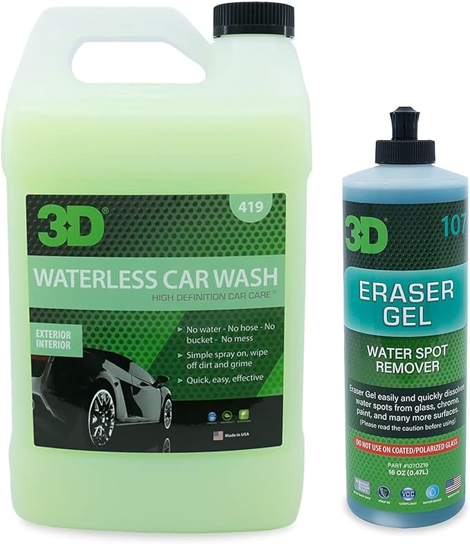 3D Eraser Gel Hard Water Spot Remover Waterless Car Wash Refill – Spot-Free Shine & Effortless Cleaning – Removes Hard Water Stains & Cleans Without Water – 16oz & 1 Gallon