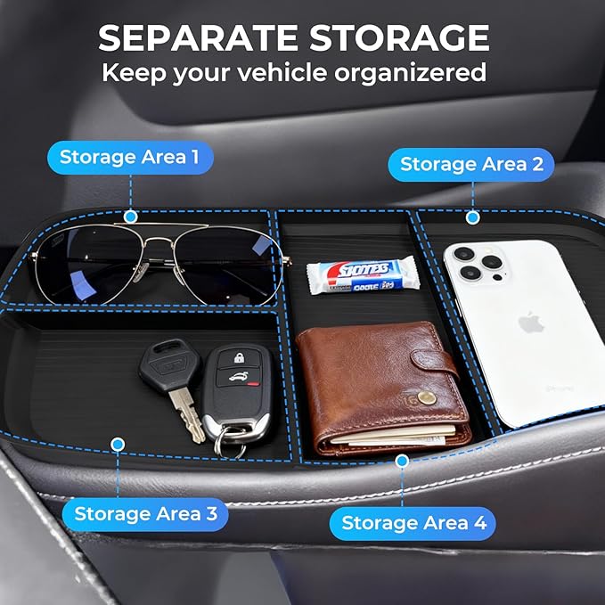 Lower Center Console Organizer Storage Tray for Mercedes Benz EQS 450+ 400 580 AMG SUV/EQE 350 350+ 500, Interior Accessories Insert Storage Tray for 2026 2025 2024 2023 EQS/EQE, Black