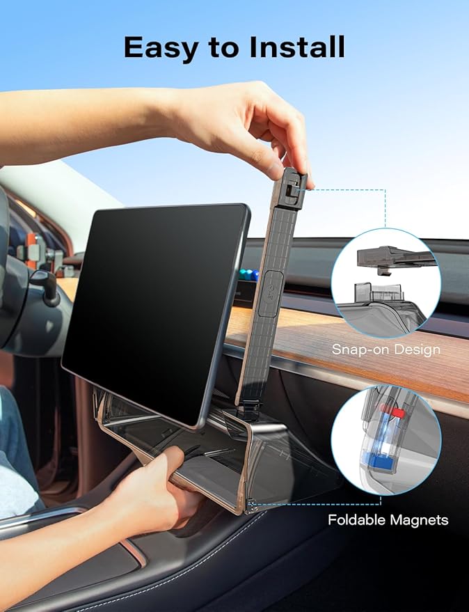 TAZENI Under Screen Storage Box Fit Model Y Juniper Model 3 Highland, Hiddenable Privacy Storage for Model Y 3 Accessories, Center Console Organizer for Model Y 2019~2026 & Model 3 2016-2026