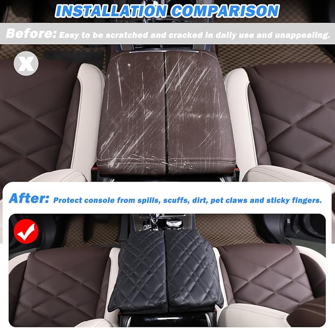 Car Center Console Pad for BMW X5 G05 X6 G06 X7 G07 2019-2023 Car Armrest Cover Leather Cushion Waterproof Car Armrest Seat Box Protector Accessories (Style B)
